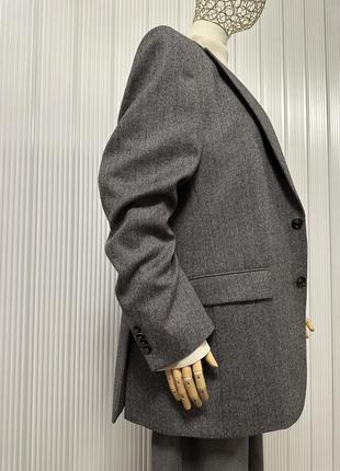Шерстяне пальто-піджак оверсайз в ялинку.2 фото