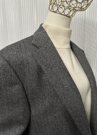 Шерстяне пальто-піджак оверсайз в ялинку.5 фото