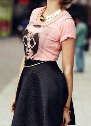 Спідниця фактурна чорна полусолнце