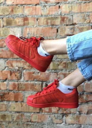 Adidas london женские кроссовки/кеды адидас красного цвета (36-40)💜2 фото