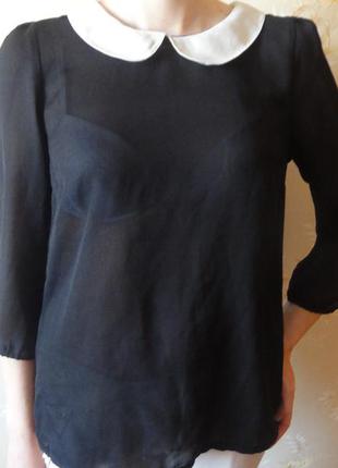 Шифонова блуза з комірцем2 фото