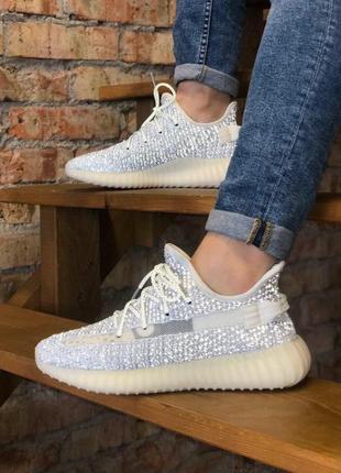 Рефлективные кроссовки adidas yeezy boost 350 белый цвет (36-45)💜