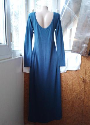 Брендовое вискозное длинное платье миди7 фото