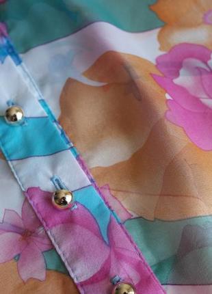 Блузка шифоновая в цветочный принт s m l3 фото