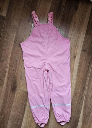 Lupilu комплект грязепруф дощовик на дівчинку на флісі 110/116 р дождевик на девочку набор куртка штаны на флисе7 фото