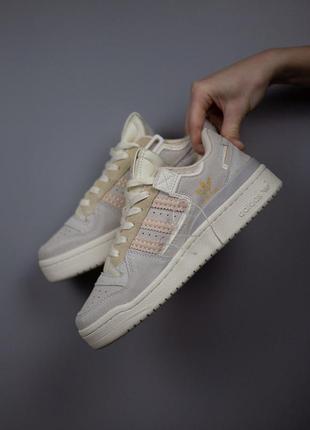 Adidas forum 84 low “off white” grey beige1 фото