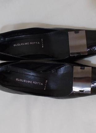 Туфли кожаные лаковые черные 'guglielmo rotta' италия 37р