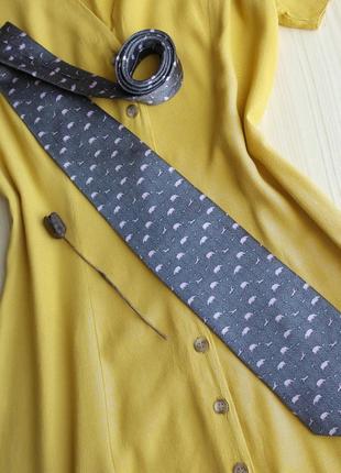 Шелковый галстук серый шелк бегемот с бегемотиками смешной1 фото