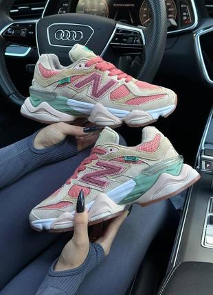 Жіночі кросівки new balance 9060 prm beige pink green1 фото