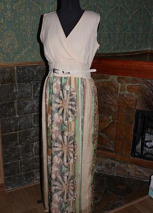 Платье - сарафан в пол с поясом