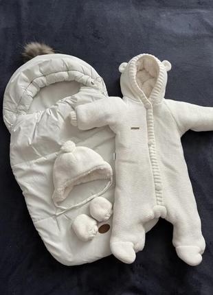 Набір конверт , комбінезон, шапка і рукавиці2 фото