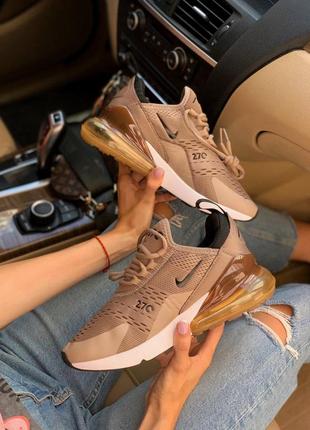 Nike air max 270 brown спортивные кроссовки найк коричневый цвет (36-41)💜5 фото