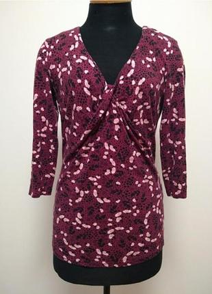 Блузка лонгслив в цветочек вискоза 96%/эластан 4% tu р.12.