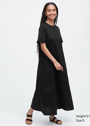 Сукня , плаття,футболка японського бренду uniqlo mercerised cotton a-line short sleeved dress