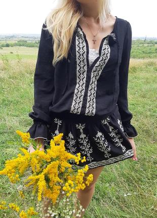 Нарядная блуза туника платья из вышивкой,вишиванка размер m4 фото