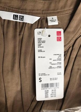 Стильное удлиненное миди платье на запах uniqlo, p. s ( s-m )2 фото