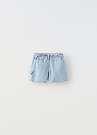 Шорти джинсові шорты-карго для девочки zara зара2 фото