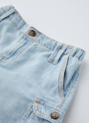 Шорти джинсові шорты-карго для девочки zara зара4 фото