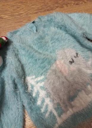 Пухнастий светр травка для дівчинки 3 роки