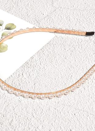 Обруч для волосся з перлинками ободок для волос с жемчужинами 121262