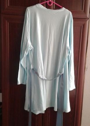 Хлопковый женский  халат бирюзового цвета sorbet индия супер батал нюанс4 фото