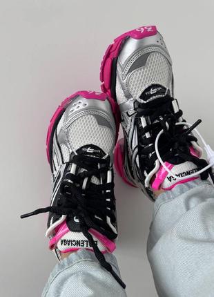 Balenciaga  runner trainer black / pink / silver premium2 фото