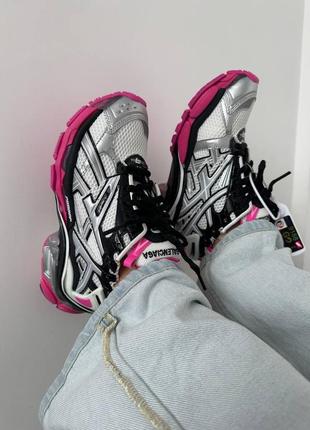 Balenciaga  runner trainer black / pink / silver premium1 фото
