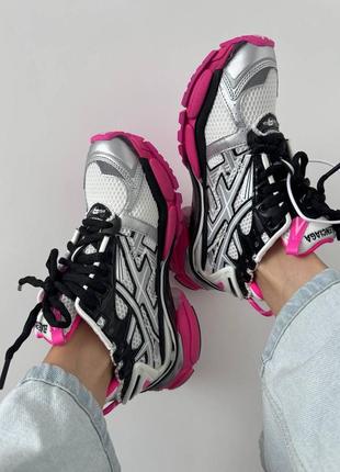 Balenciaga  runner trainer black / pink / silver premium5 фото
