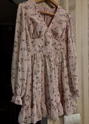 Ніжна шифонова сукня в квітковому принті3 фото