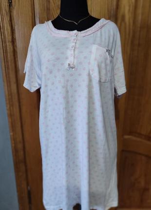 Нічна сорочка коротка батал натуральна тканина