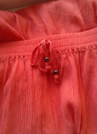 Яркая длинная трехъярусная вискозная юбка жатка индия в пол .papaya .батал .5 фото