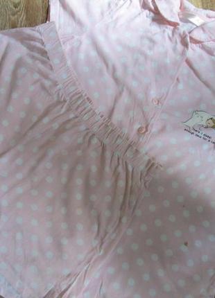 Пижама розовая в горошек