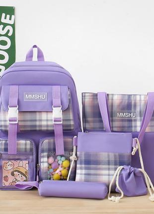 Набір шкільний рюкзак, шопер, пенал, сумочка, мішечок 5в1 mmshu для дівчинки 5-11 клас3 фото