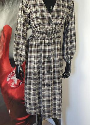 Сукня міді в клітинку zara