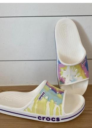 Крокс баябенд шльопанці слайди  crocs bayaband tie-dye mania slide7 фото