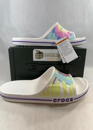 Крокс баябенд шльопанці слайди  crocs bayaband tie-dye mania slide1 фото