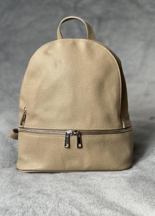 Шкіряний жіночий рюкзак zaira, італія, колір капучино