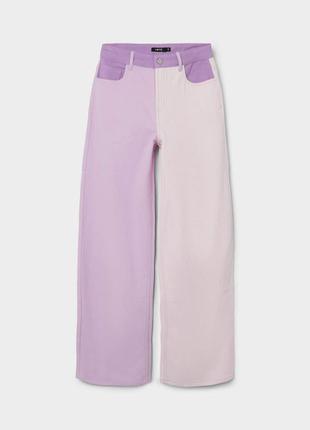 Жіночі джинси lmtd в ніжно рожевому і фіолетовому кольорі на високій талії та широкі до низу в розмірі s/xs2 фото