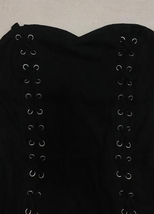 Чёрное замшевое платье со шнуровкой от pretty little thing/plt4 фото