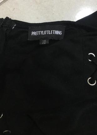 Чёрное замшевое платье со шнуровкой от pretty little thing/plt5 фото
