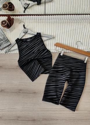 Комплект топ і велосипедки щільний рубчик primark p xs-s
