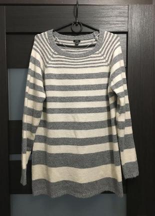 Крутой пуловер свитер кофта оверсайз лонгслив худи  свободный в полоску с шерстью ovs m/l