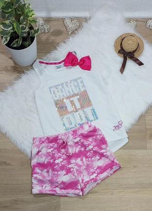 Набор для девочки: майка с пайетками + шорты на 10-11 лет