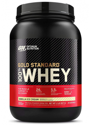 Протеин  optimum nutrition 100% whey gold standard 909 г ванильное мороженое