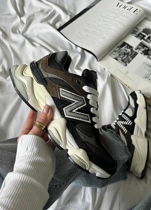 New balance 9060 dark brown1 фото