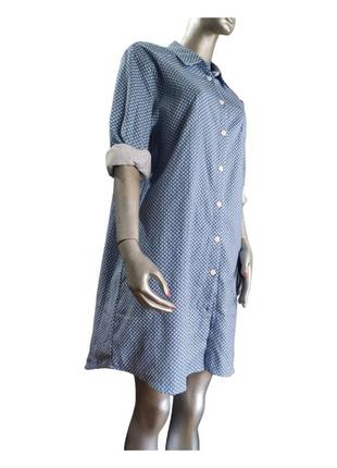Фланелевая туника - платье р. 42 женская голубая1 фото