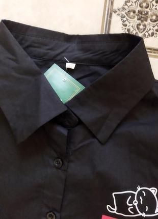 Сорочка,рубашка чорна хс-с3 фото