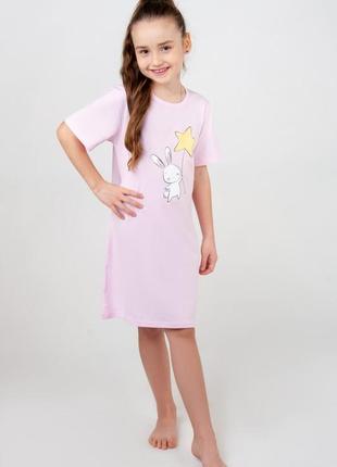 Гарна нічна сорочка з зайчиком дитяча, ночнушка детская, домашня сукня, гарна піжама з зайчиком3 фото