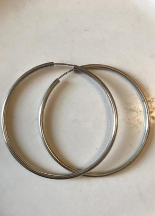 Серебряные серьги кольца конго 925 пробы