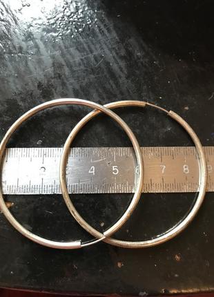 Серебряные серьги кольца конго 925 пробы